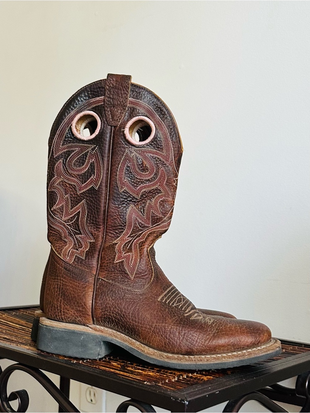 Brown Embroidered Western Cowboy Boots - Stylish Western Look - Picture 8 of 10
